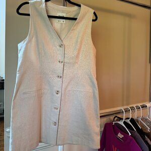 Abercrombie & Fitch Mara Linen-Blend Vest Mini Dress, Size M PETITE